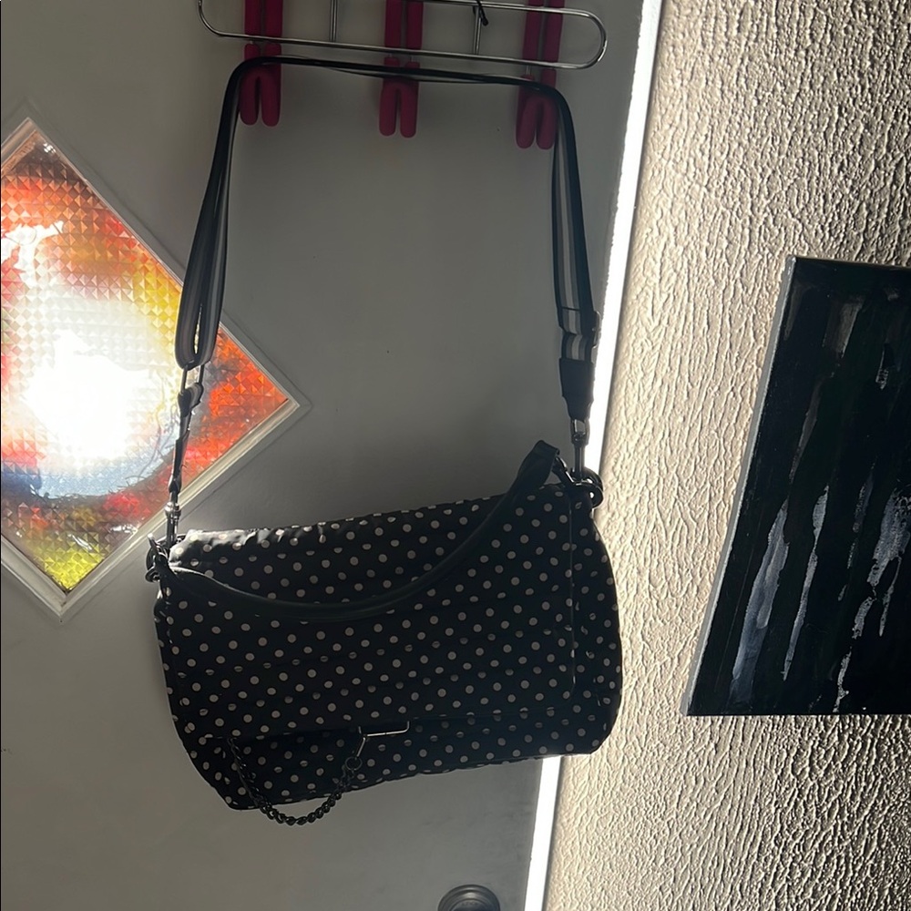 THINK ROYLN Black and White Polka Dot Shoulder Bag - Picture 5 of 16